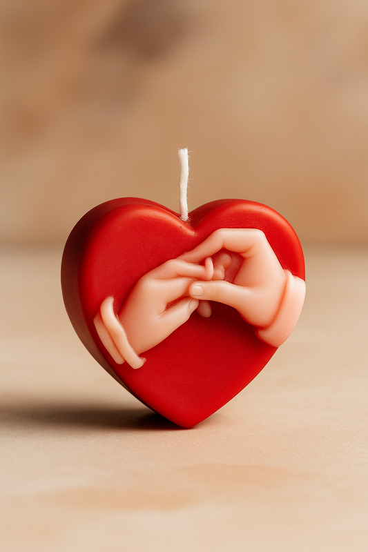 Vanyara Holding Hands Heart Candle